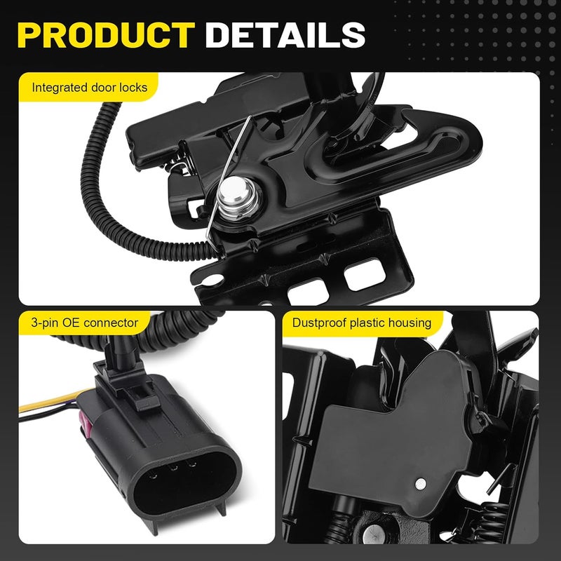 C-Tzu Front Hood Latch Lock Assembly with Sensor Switch Fit for Chevy Tahoe Silverad Suburban Impala Avalanche Malibu GMC Sierra Yukon Cadillac Escalade 2007-2014 Replaces 15139168 - Image 5